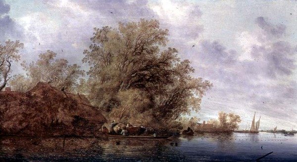 Bewaldete Flusslandschaft von Salomon van Ruisdael or Ruysdael