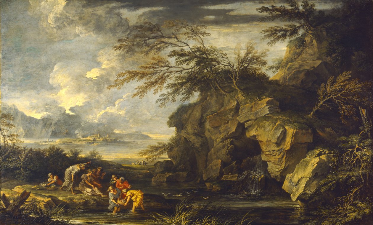 Die Auffindung des Moses, ca. 1660-65 von Salvator Rosa