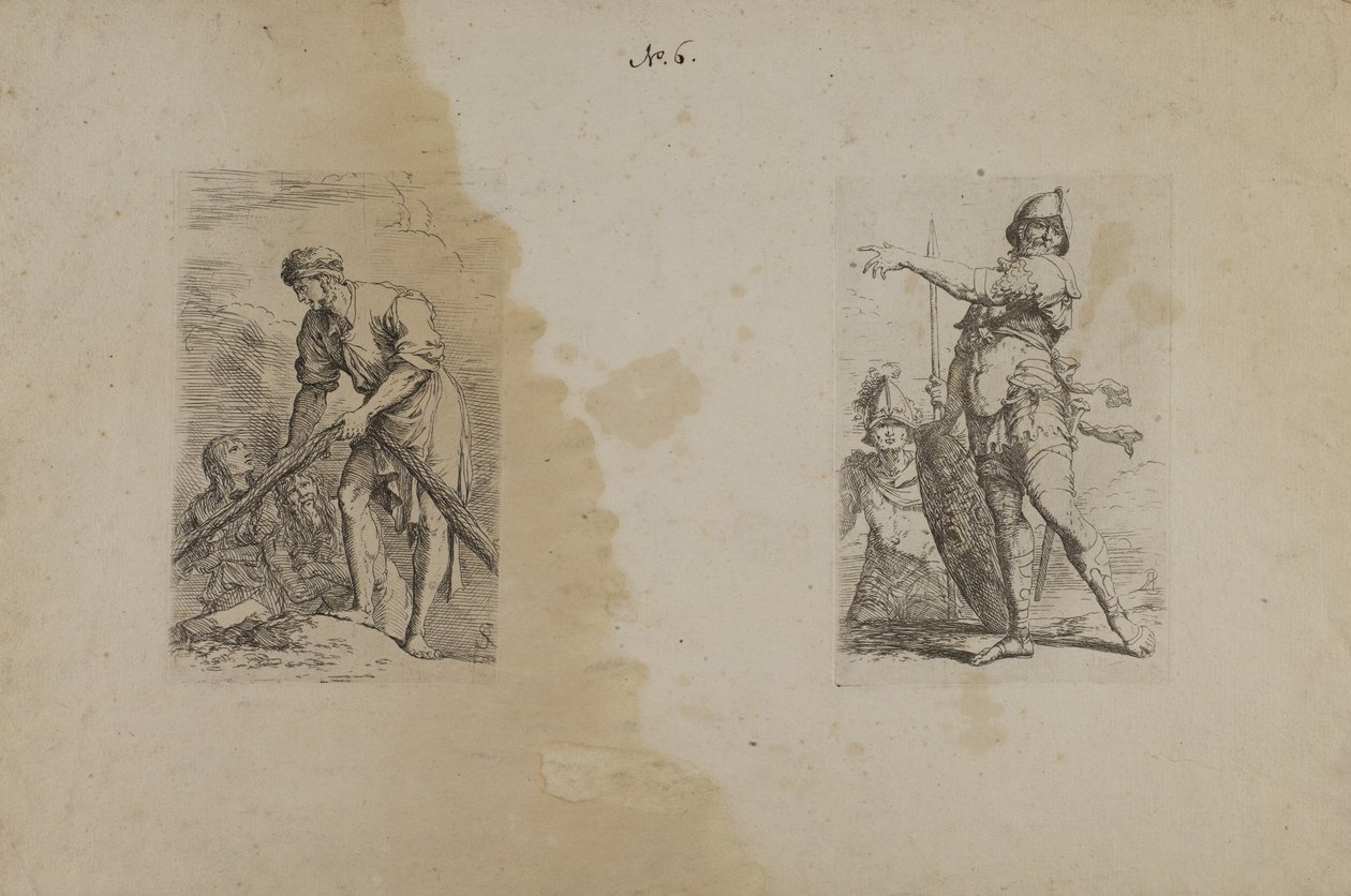 (Figurenserie) Mann mit schwerem Seil von Salvator Rosa