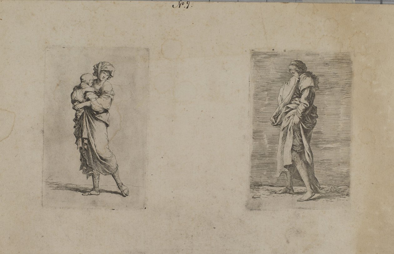 (Figurenserie) Frau mit Baby von Salvator Rosa