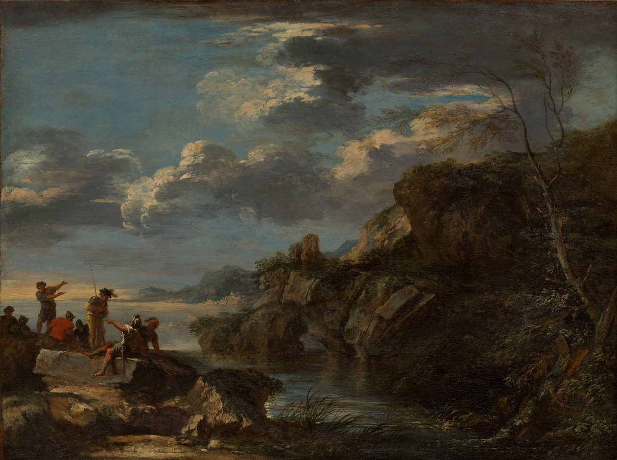 Banditen an einer felsigen Küste von Salvator Rosa