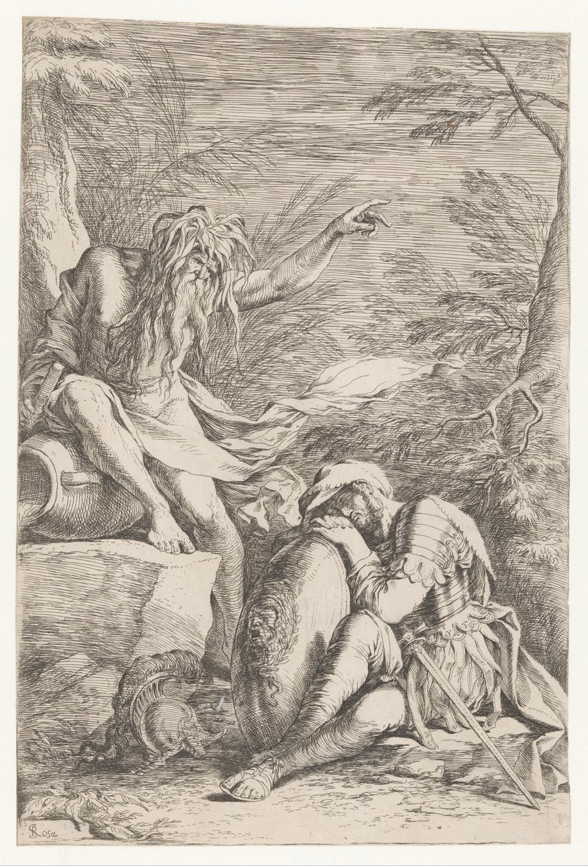 Tiberinus erscheint Aeneas von Salvator Rosa