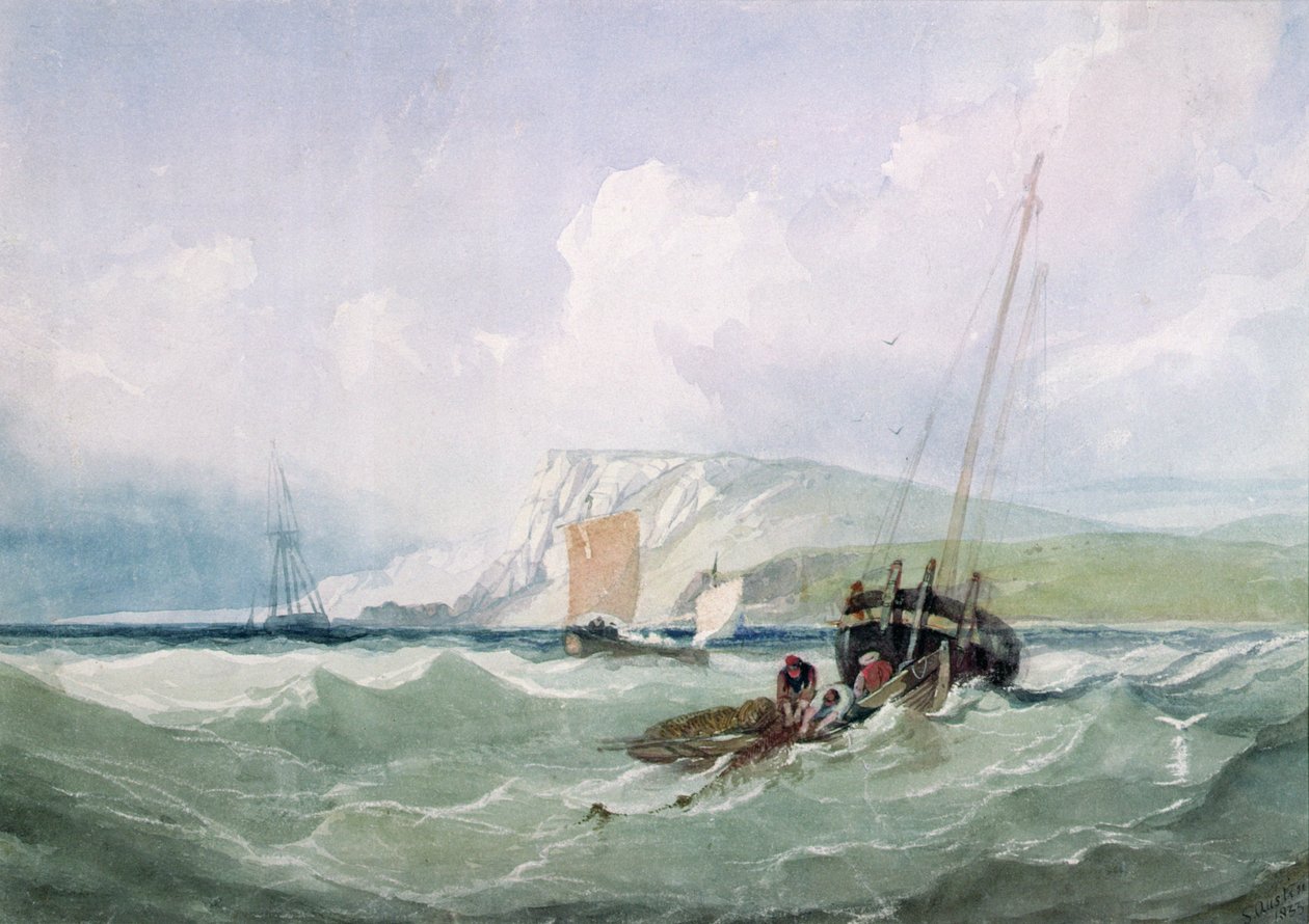 Fischerboote vor Eastbourne von Samuel Austin