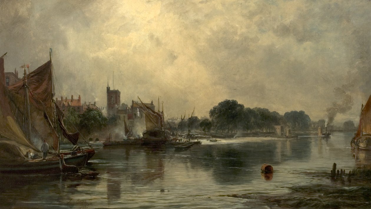 Die Themse bei Chiswick, London, 1865 von Samuel Bough