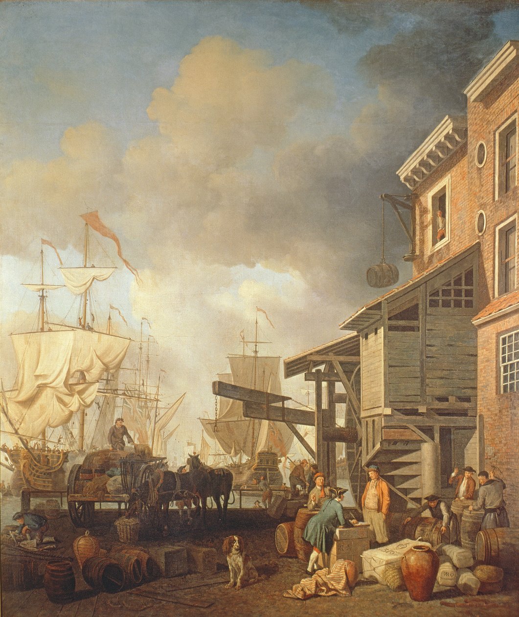Ein Kai an der Themse, ca. 1750er von Samuel Scott