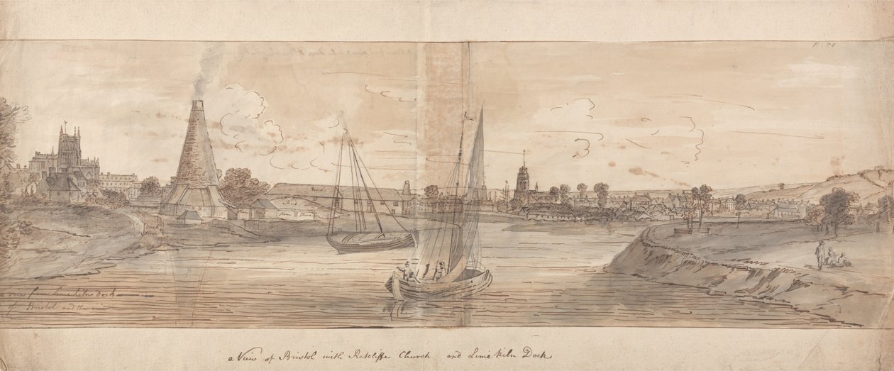 Ansicht von Bristol mit Ratclffe Kirche und Lime Kiln Dock von Samuel Scott
