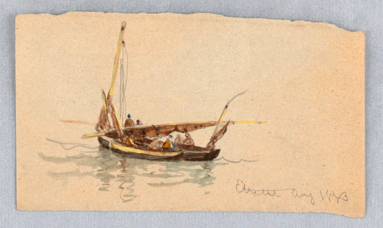Boote in Étretat von Samuel Colman