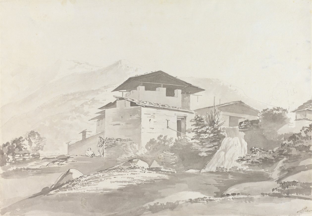 In der Nähe von Tassisudon [Tashicho Dzong] von Samuel Davis