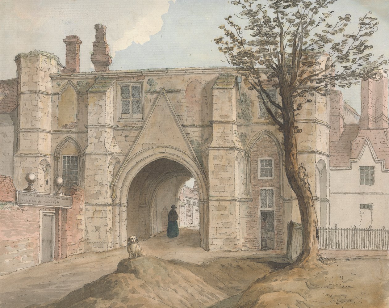 Das Torhaus, Reading Abbey von Samuel Hieronymus Grimm