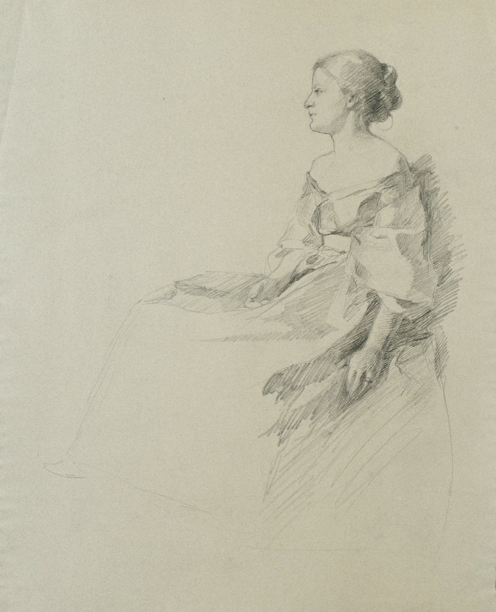 Sitzende Frau im Profil von Samuel Isham