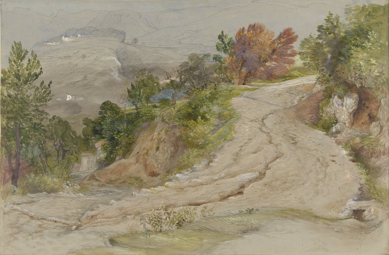 Weg in einer italienischen Berglandschaft von Samuel Palmer