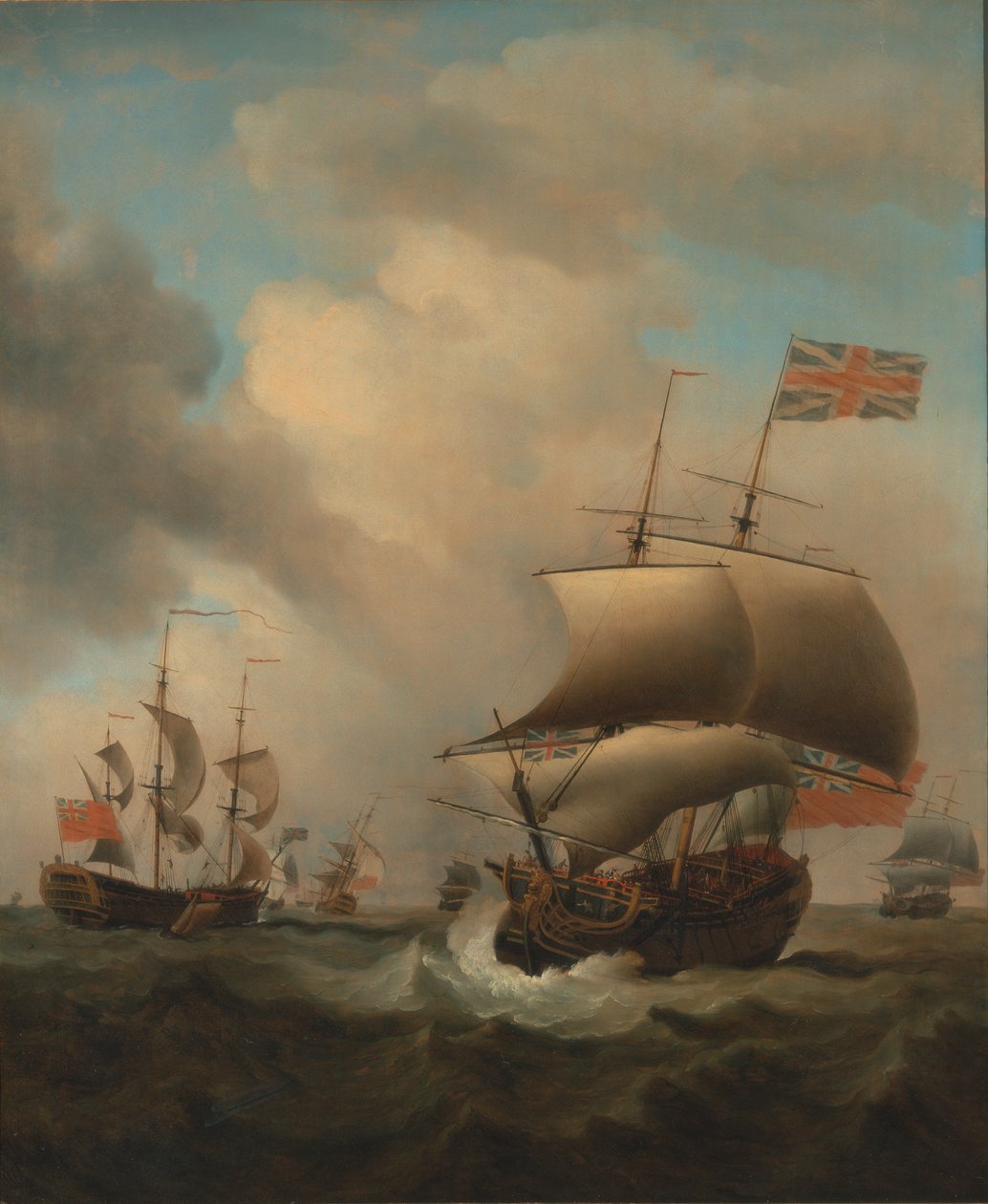 Schiffe in rauer See von Samuel Scott