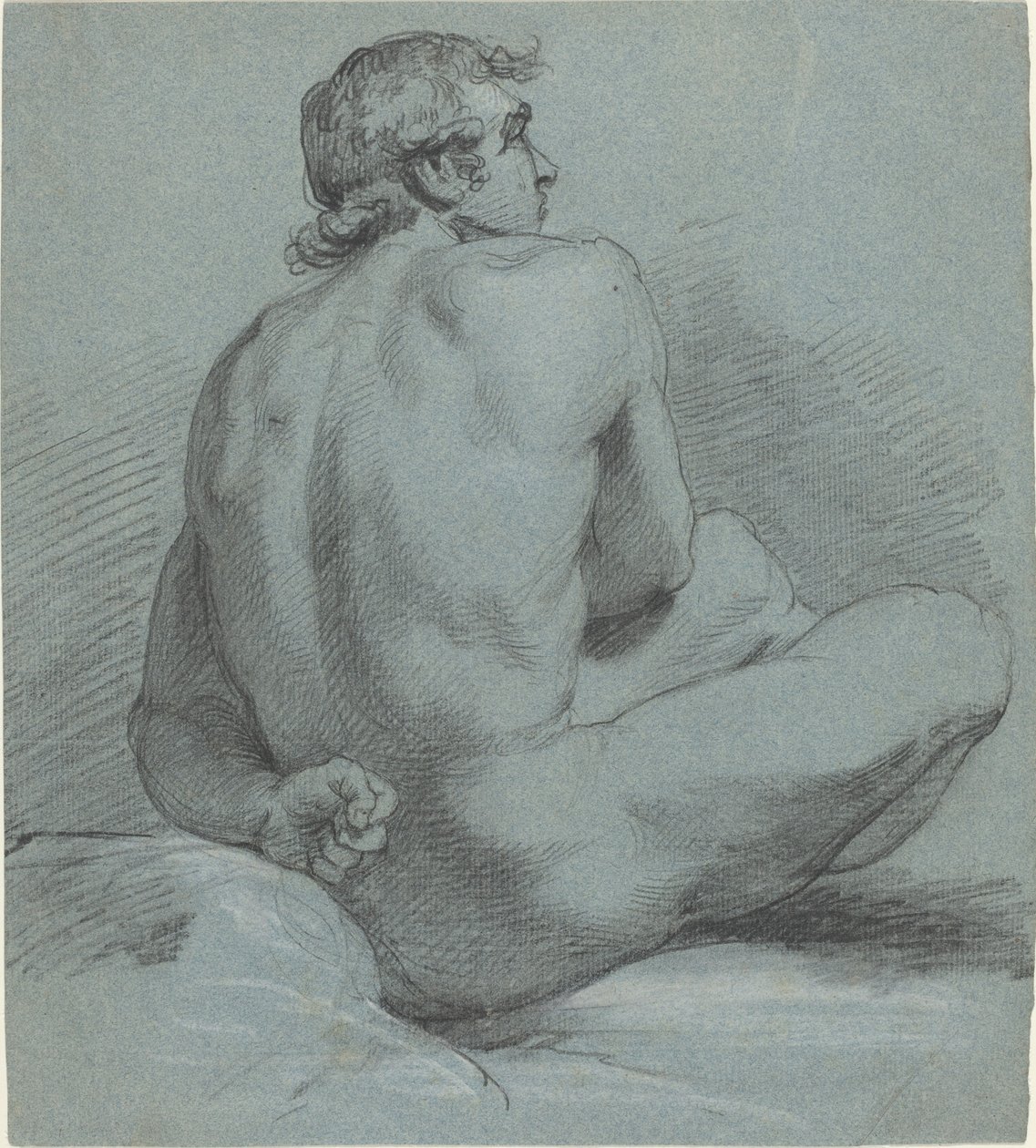 Sitzender männlicher Akt von Samuel Woodforde