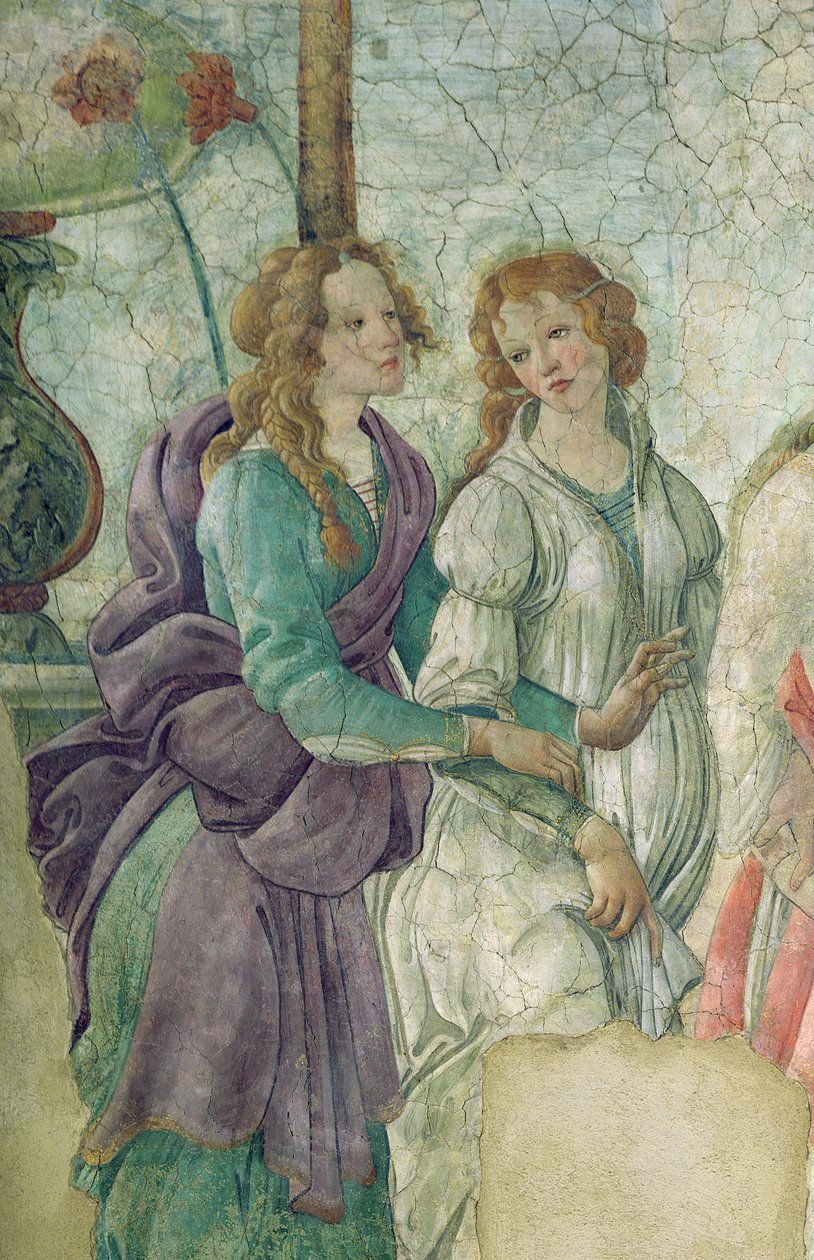 Detail von Venus und die Grazien, die einem jungen Mädchen Geschenke anbieten, 1486 von Sandro Botticelli