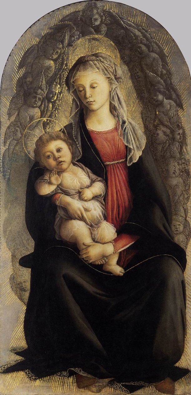 Madonna in Herrlichkeit mit Seraphim von Sandro Botticelli