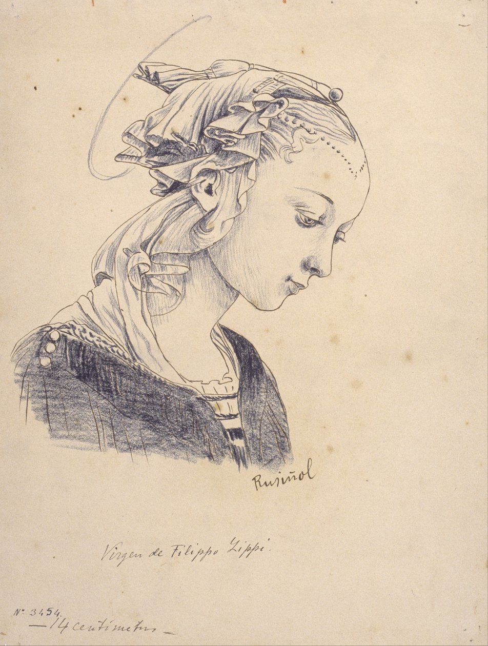 Büste aus der Madonna mit Engeln von Filippo Lippi von Santiago Rusiñol