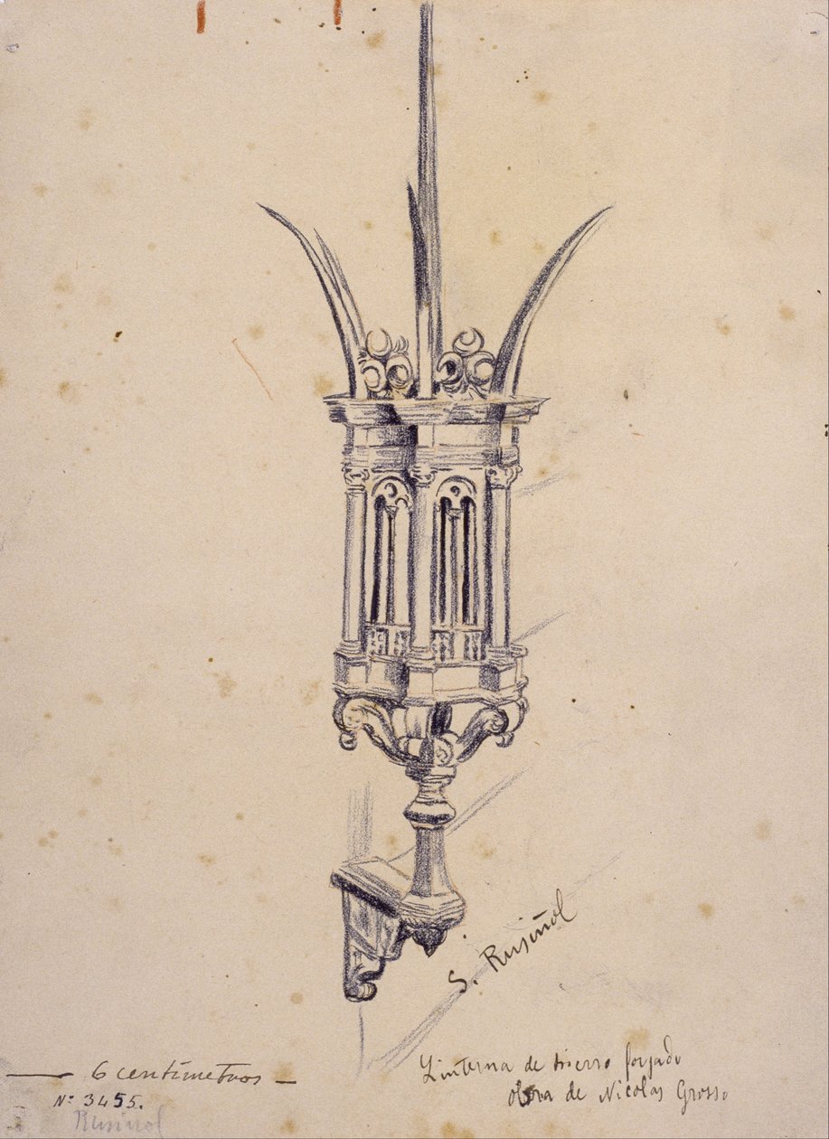 Kopie einer Schmiedeeisenlampe von Nicolas Grosso von Santiago Rusiñol