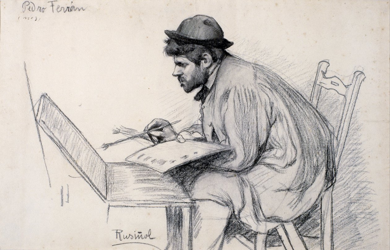 Porträt von Pere Ferran von Santiago Rusiñol