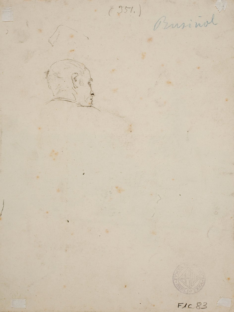 Studie eines männlichen Kopfes von Santiago Rusiñol