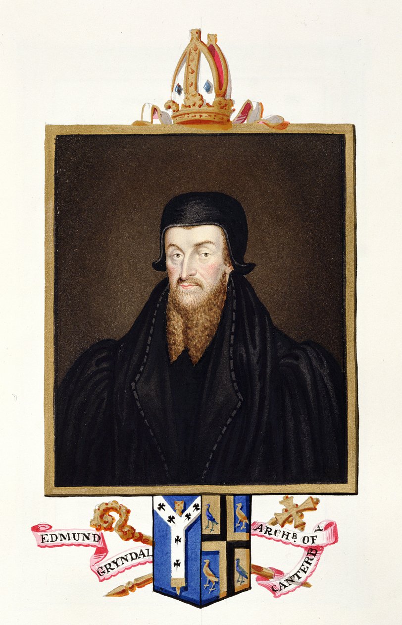Porträt von Edmund Grindal (ca. 1519-83), Erzbischof von Canterbury aus 