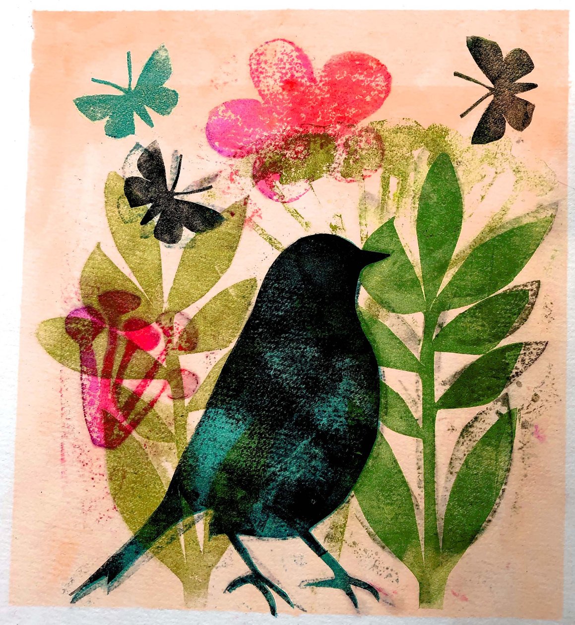 Vogel und Schmetterling, 2019 von Sarah Thompson Engels