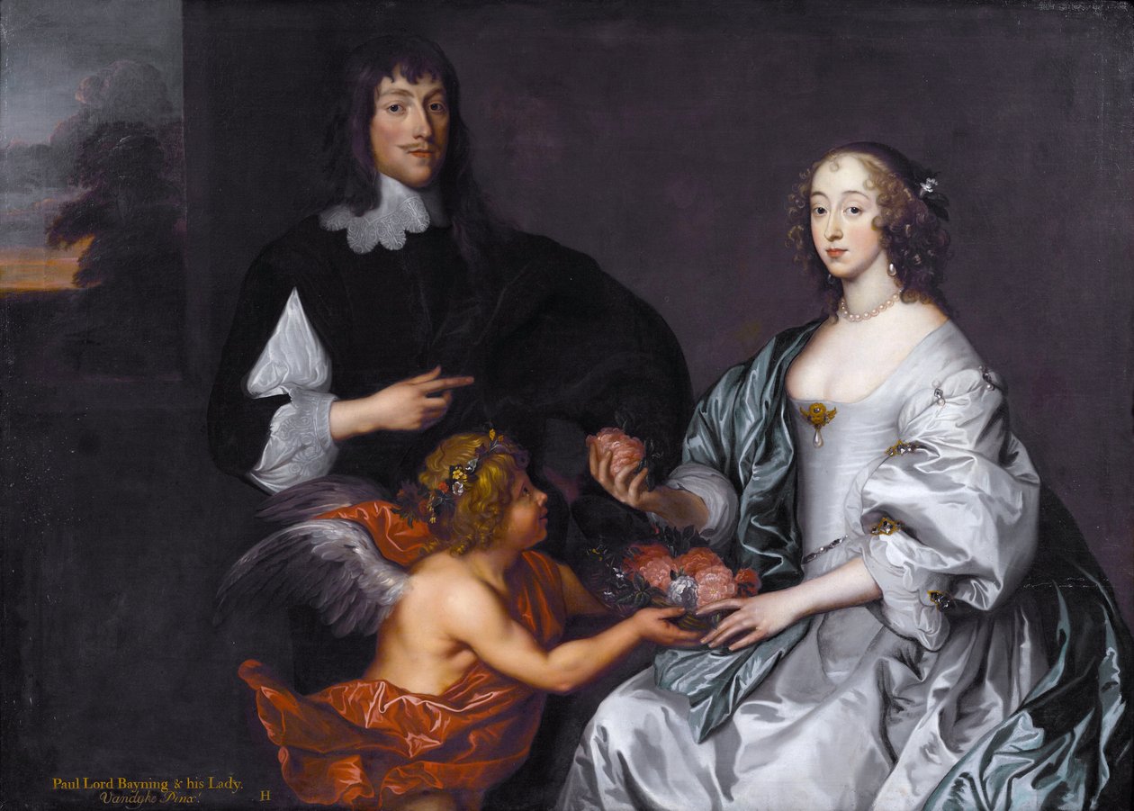 Paul Bayning, 2. Viscount Bayning of Sudbury und Penelope (1620-1647), Tochter von Sir Robert Naunton von Anthony van Dyck