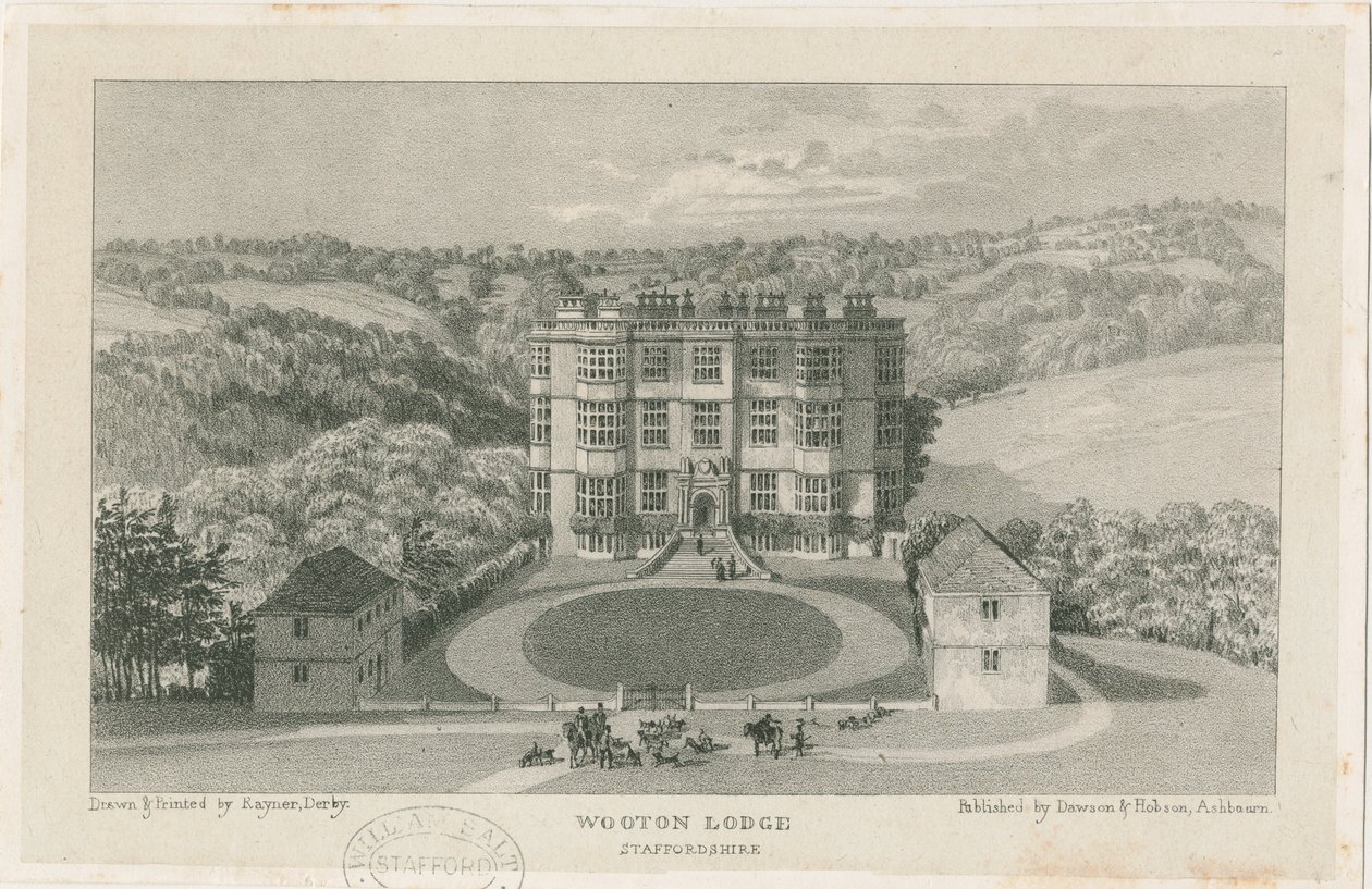 Wootton Lodge: Lithografie, nd [ca. 1839] (Druck) von School English
