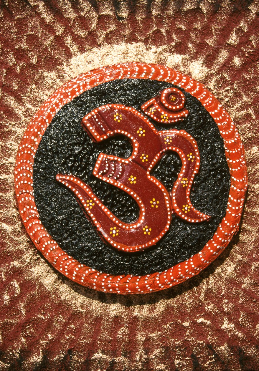 Om Gipsmalerei, Gujarat, Indien von School Indian