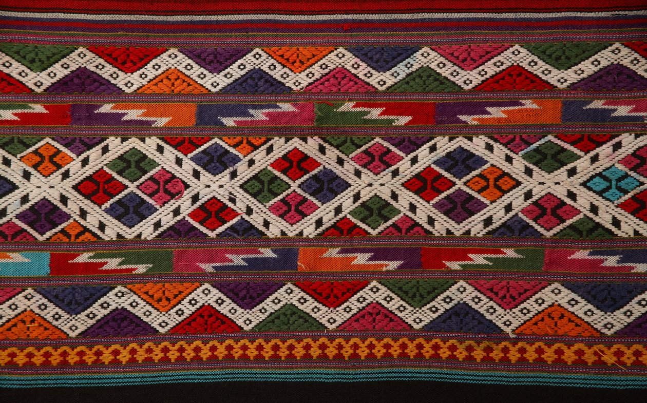 Detail des Tai Lu Stoffes von School Thai