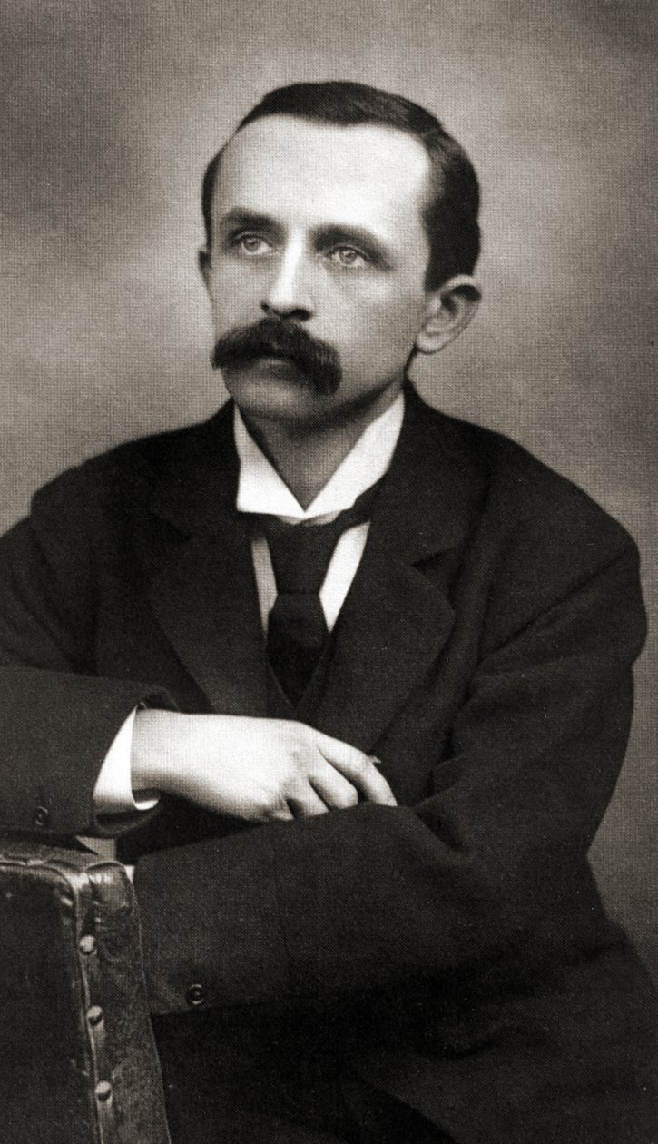 Porträt von J.M. Barrie, ca. 1890 (Sepia-Foto) von Scottish School