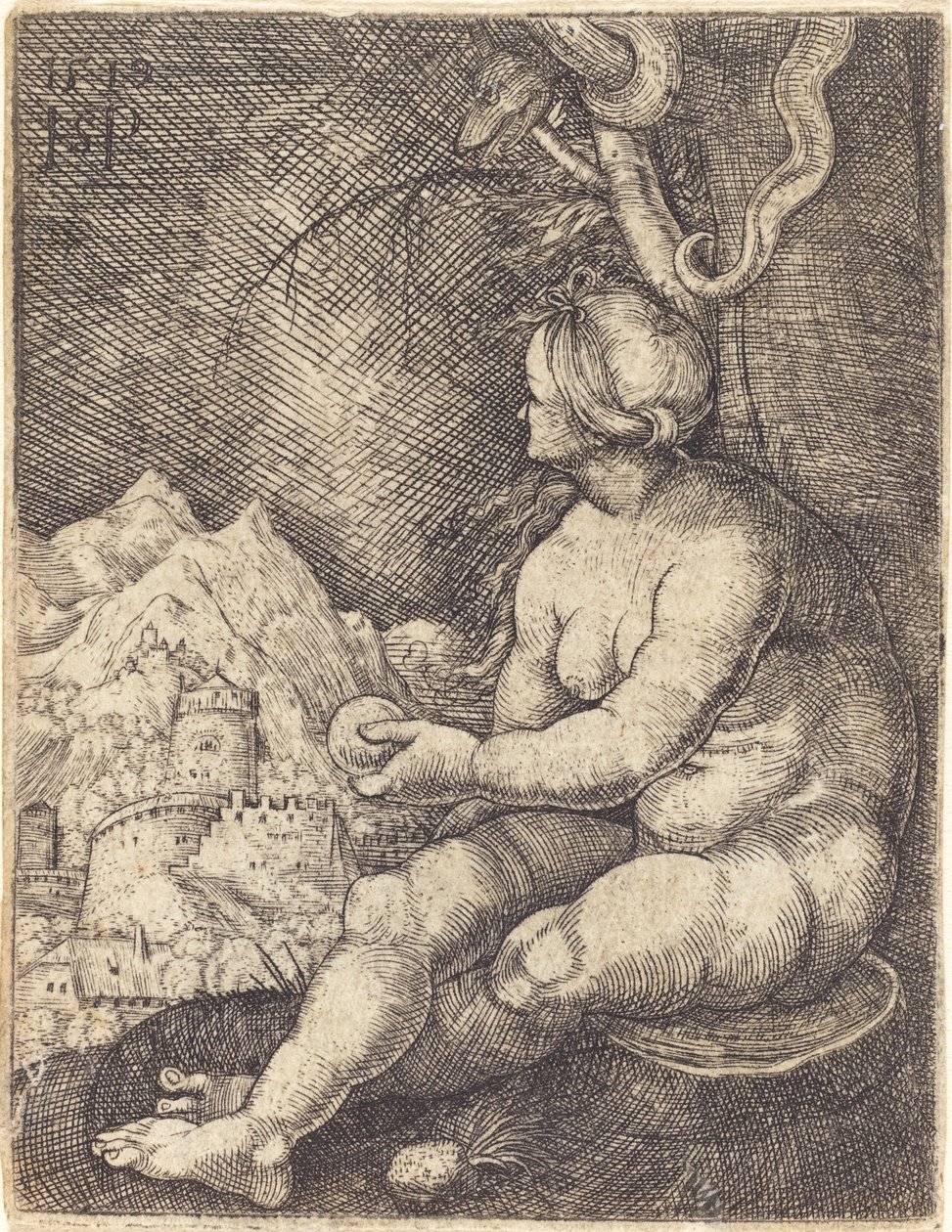Eva sitzend von Sebald Beham