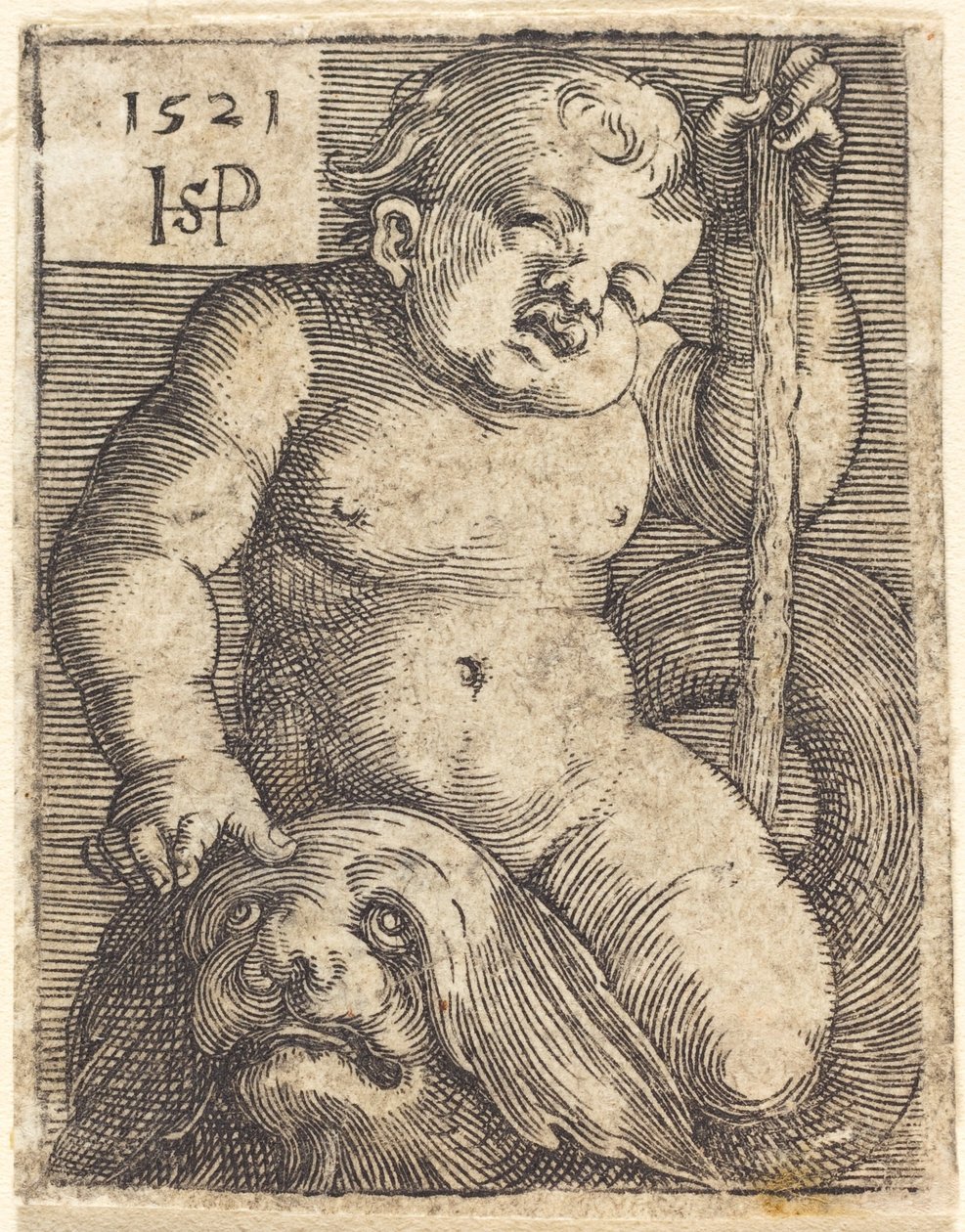 Genius auf einem Delfin von Sebald Beham