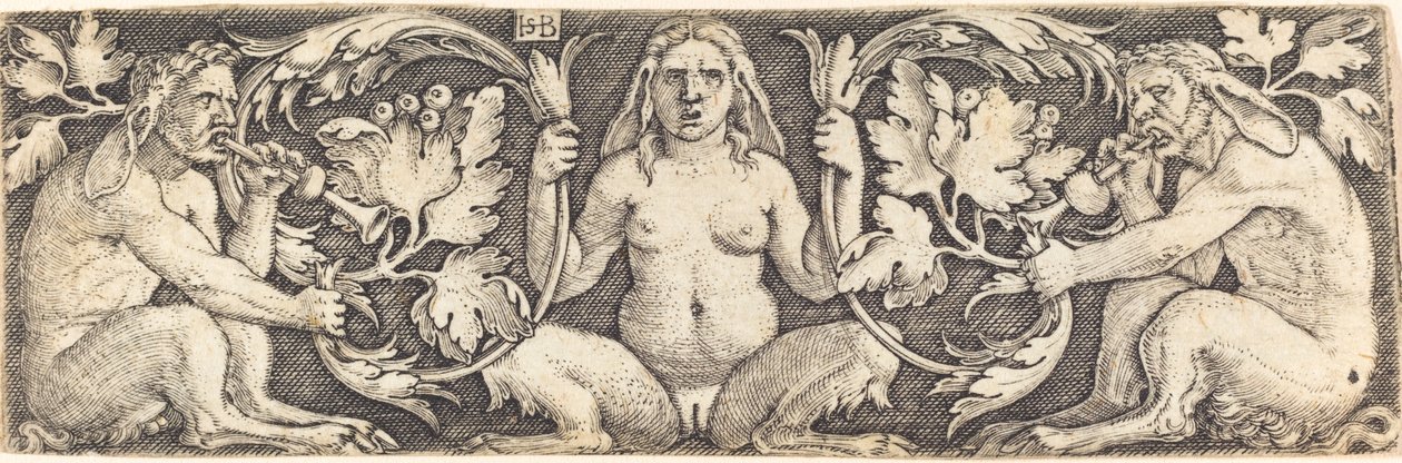 Ornament mit drei Satyrn von Sebald Beham