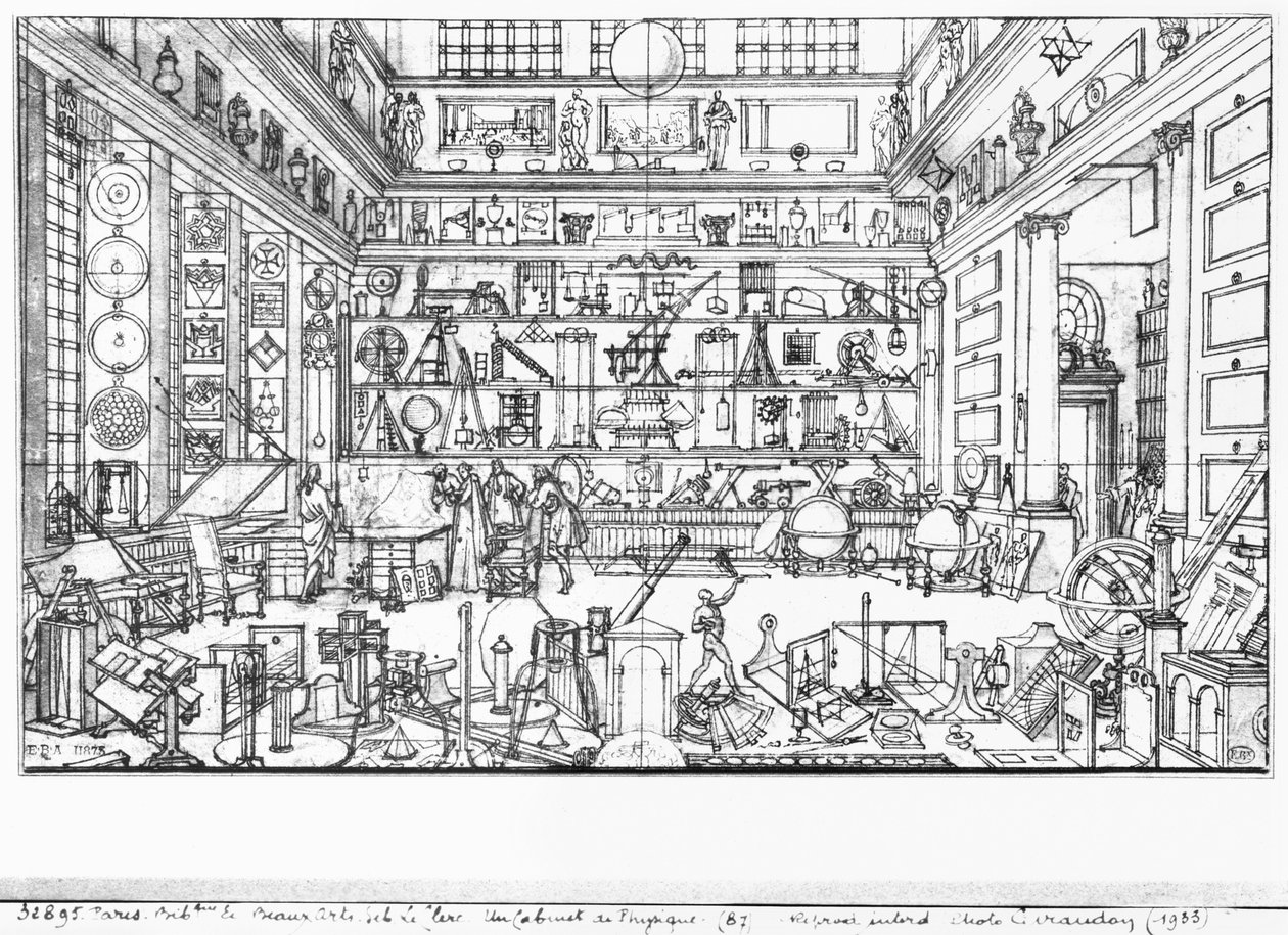 Physikkabinett, 1687 von Sebastien I Le Clerc