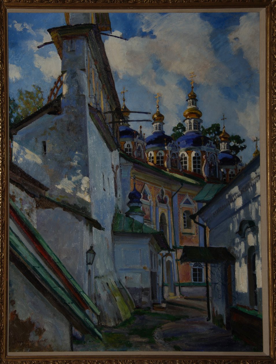 Ansicht des Pskovo-Pechersky-Klosters, 1928 von Sergei Arsenevich Vinogradov