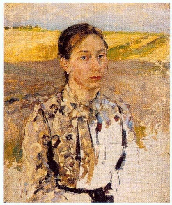 Porträt von Elena Konstantinovna Malyutina von Sergei Vasilievich Malyutin