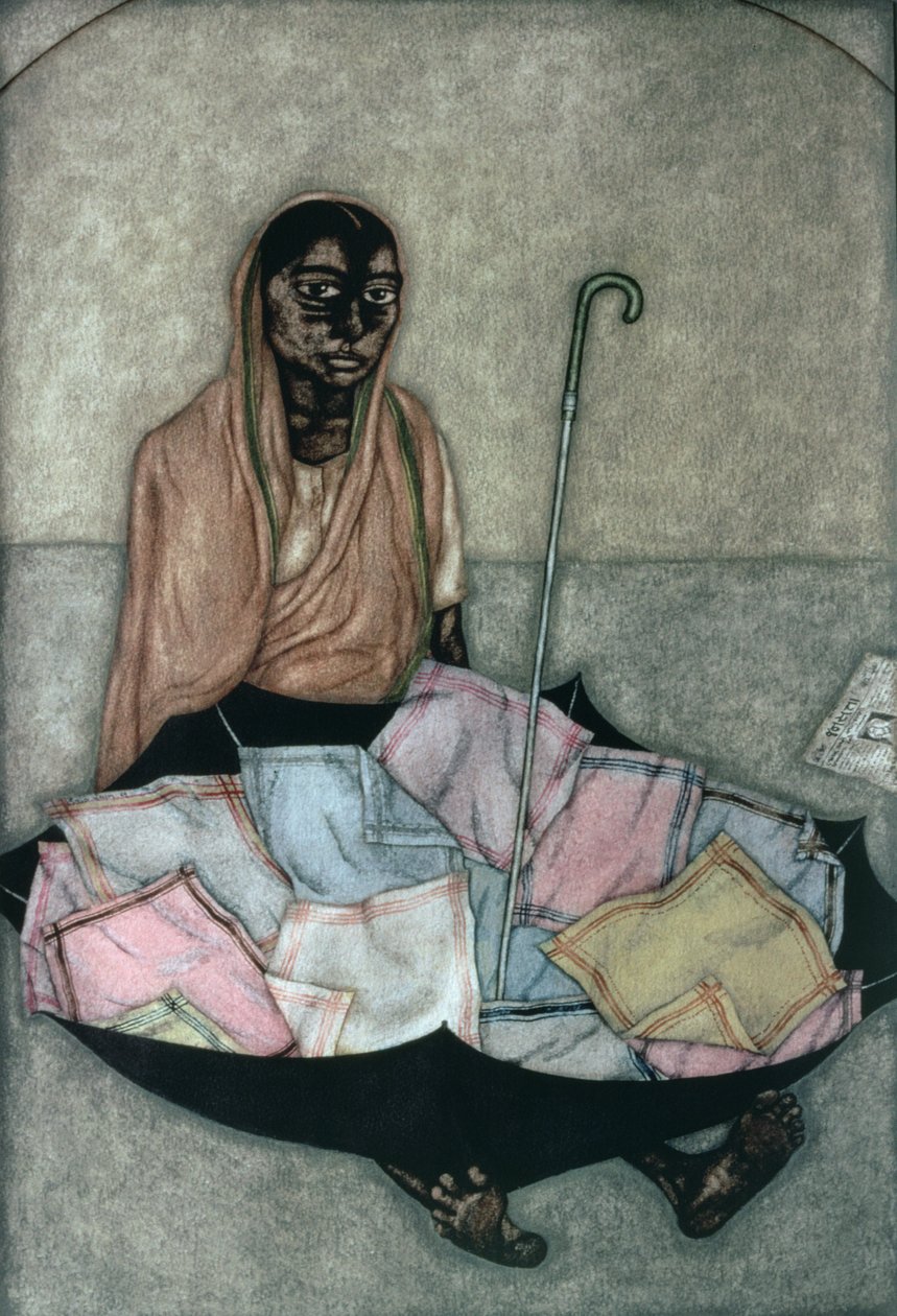 Taschentuchverkäufer, 1983 von Shanti Panchal
