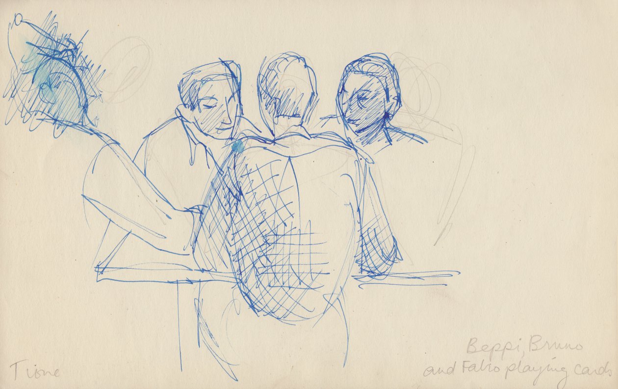 Beppi, Bruno und Fabio spielen Karten von Shirley Markham