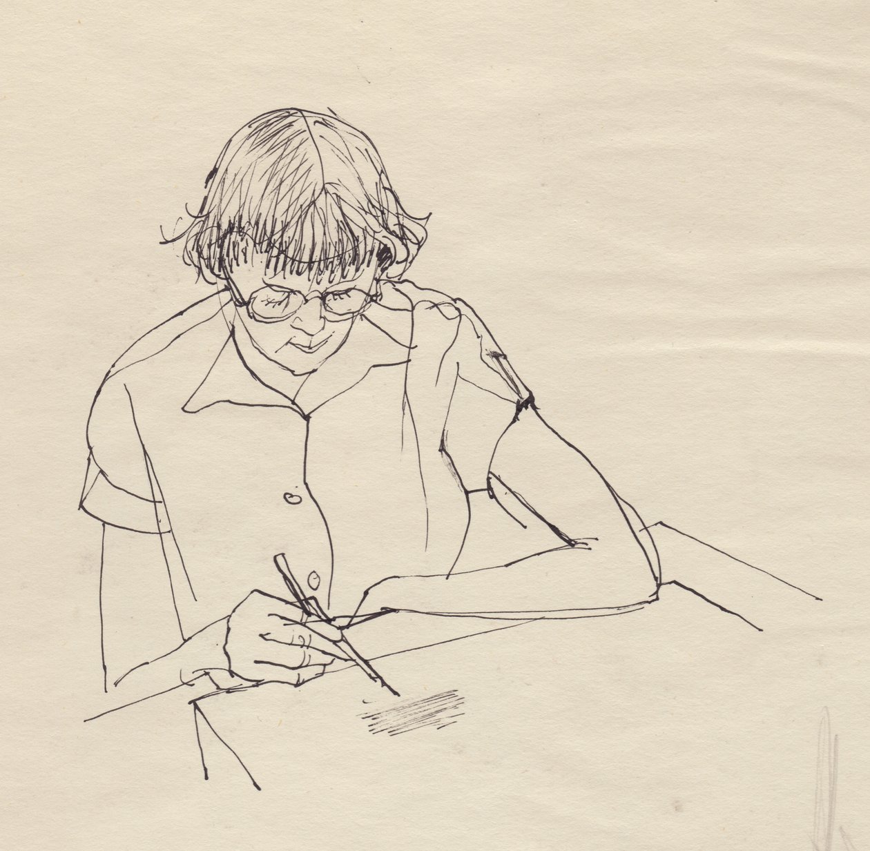 Frau beim Zeichnen, ca. 1950 von Shirley Markham