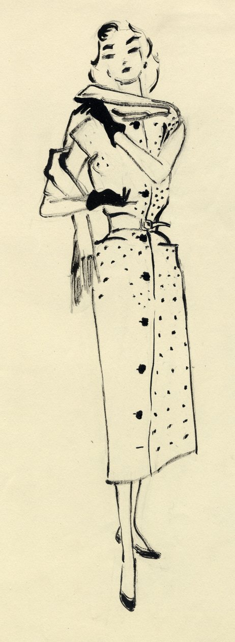 Frau im gepunkteten Kleid von Shirley Markham