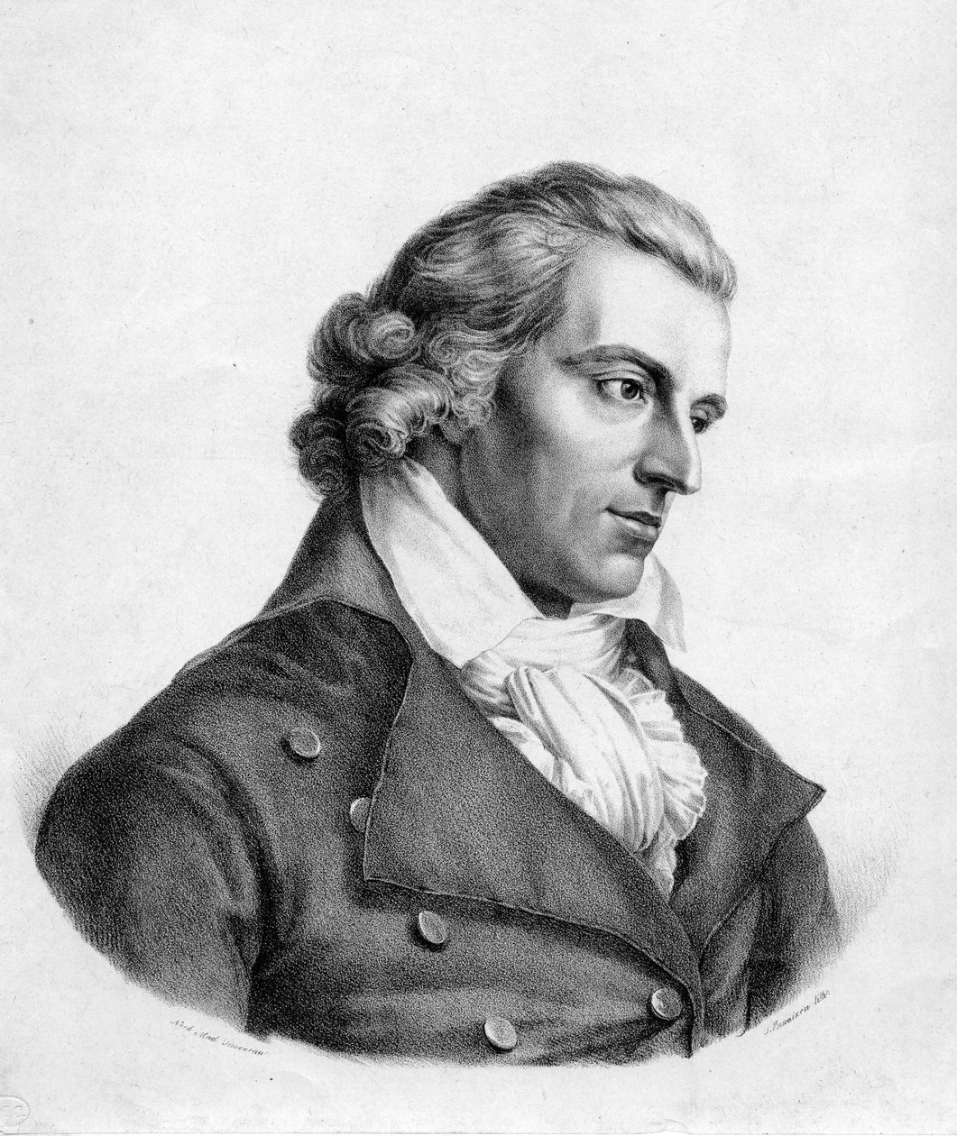 Graviertes Porträt von Siegfried Detlev Bendixen d Simoneau»