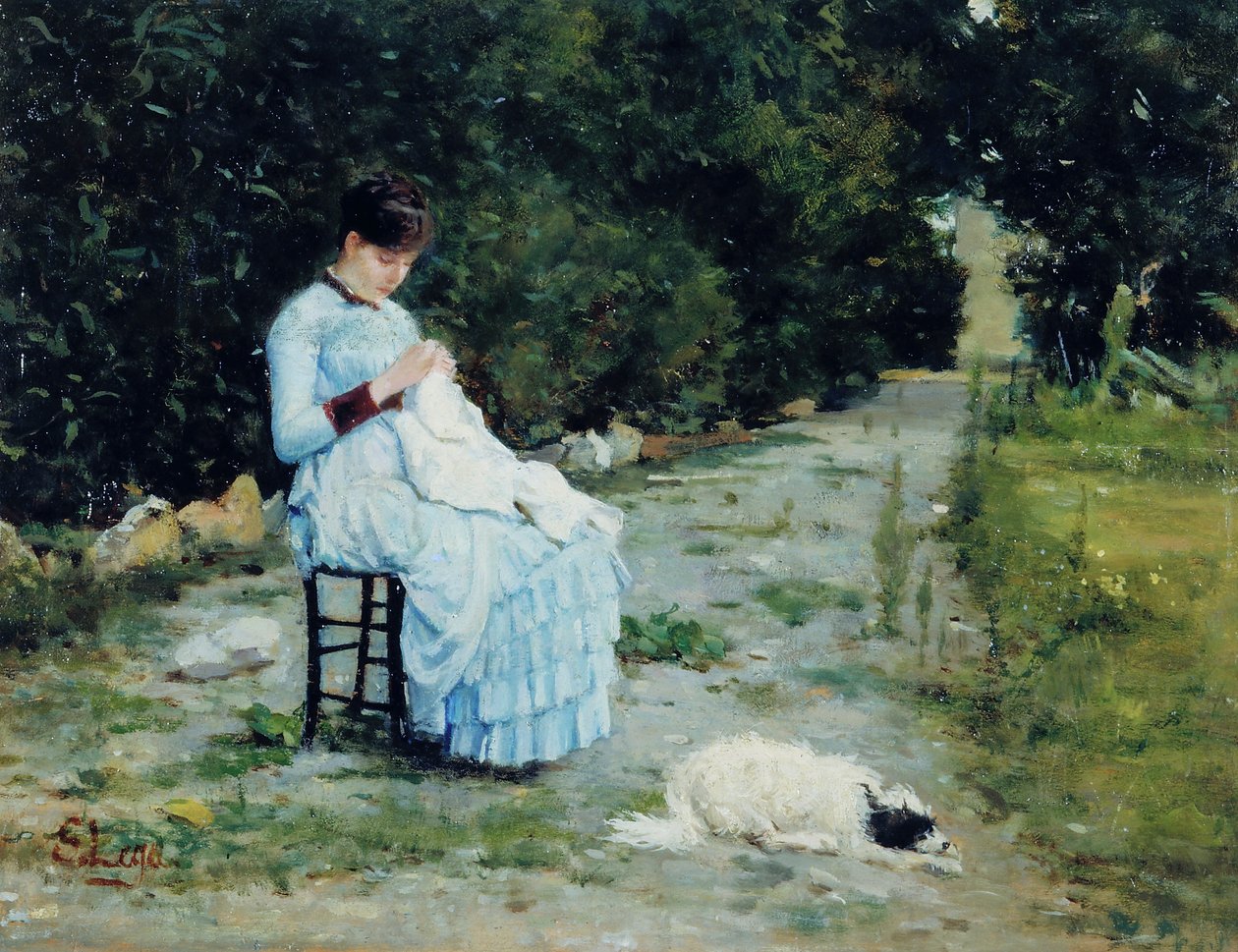 Im Garten, um 1883 von Silvestro Lega