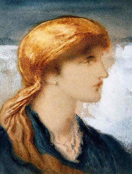 Kopf eines Mädchens von Simeon Solomon
