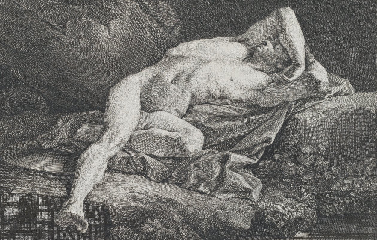 Studie eines männlichen Aktes, 1762 von Simon Charles Miger