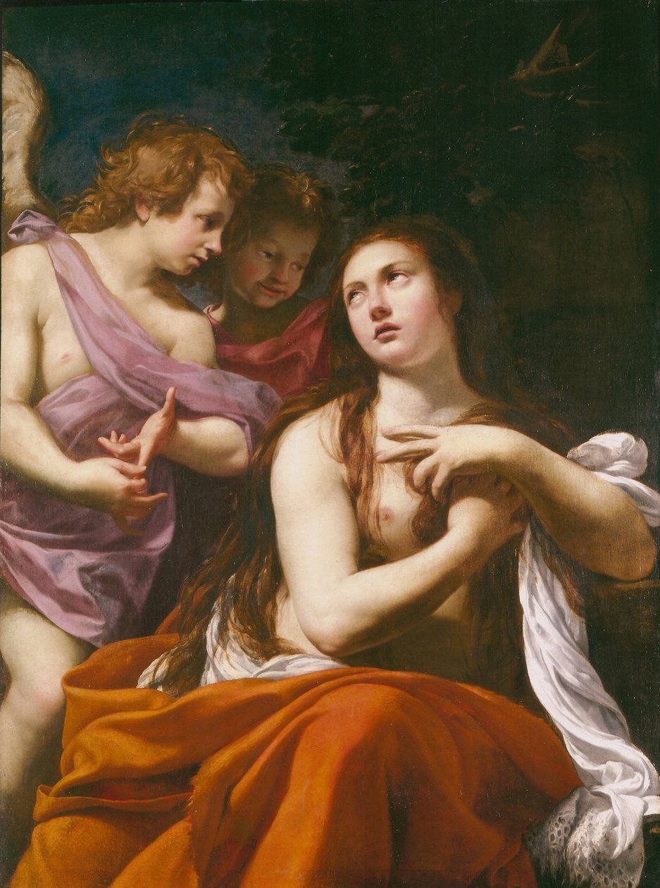 Maria Magdalena und zwei Engel von Simon Vouet