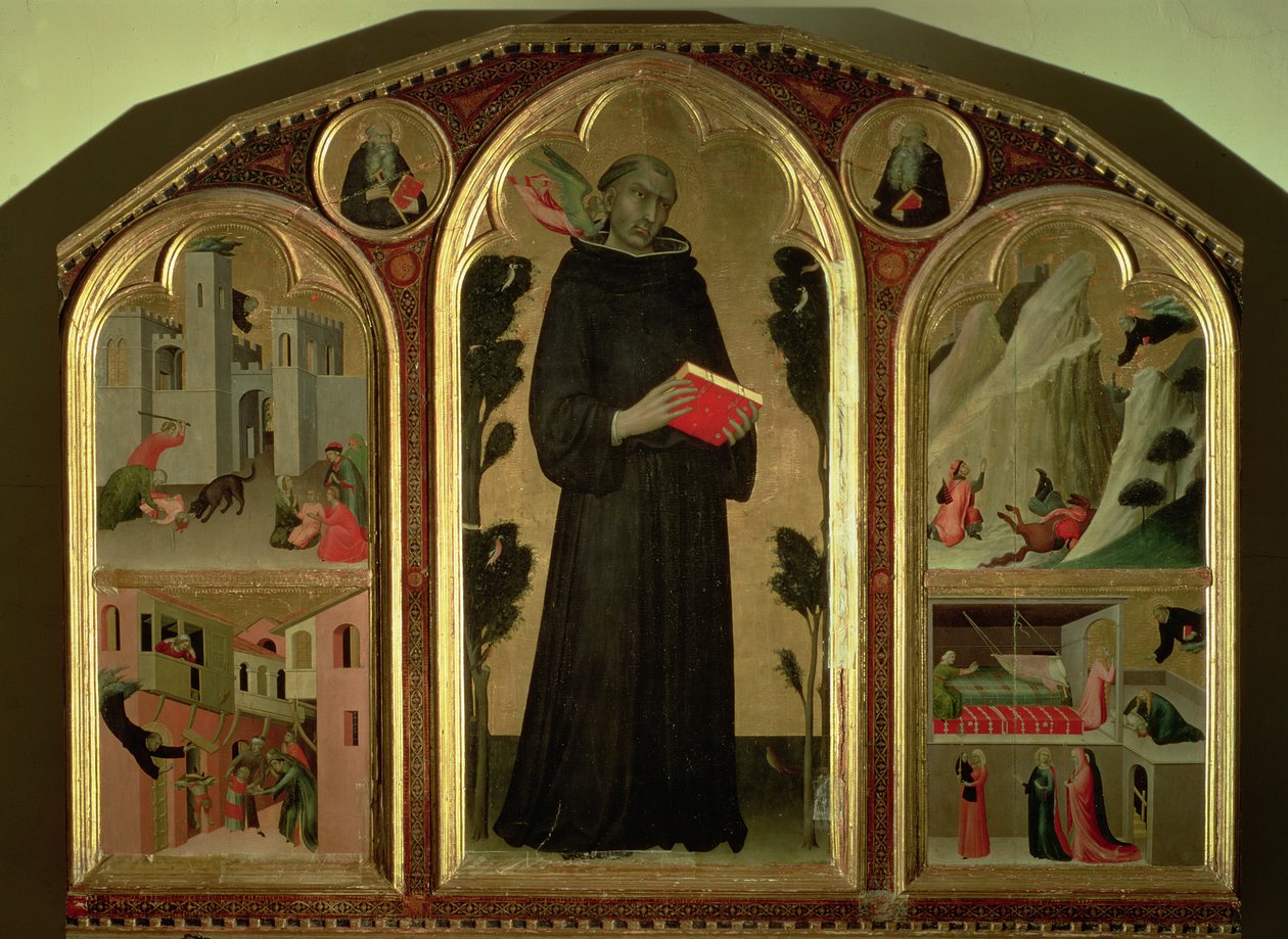 Der selige Agostino Novello Altar, mit vier seiner Wunder, ca. 1328 von Simone Martini