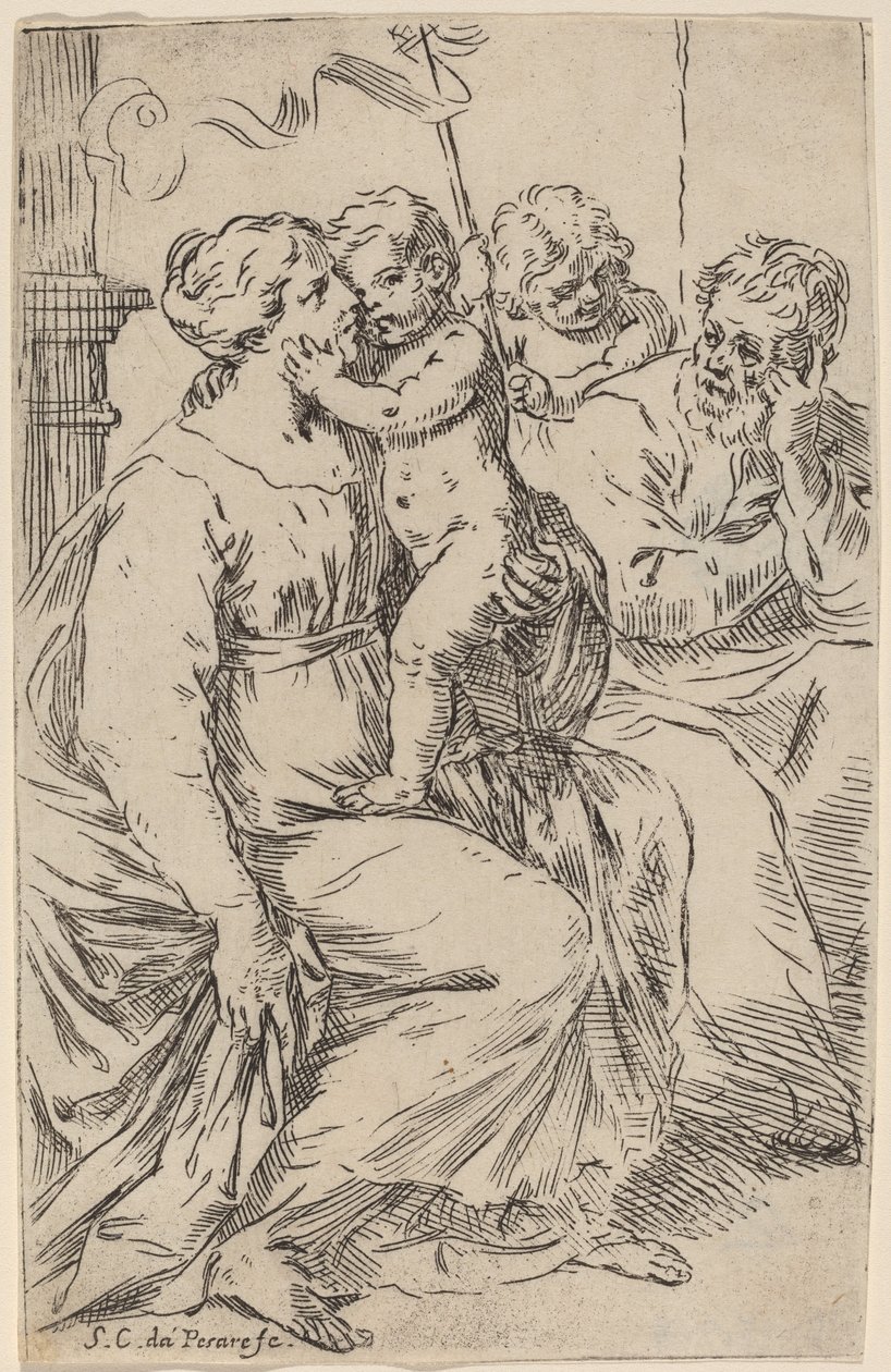 Die Heilige Familie von Simone Cantarini
