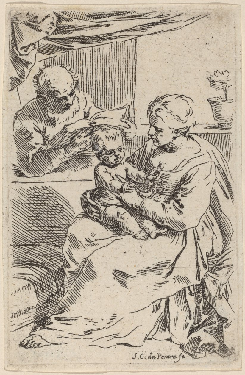 Die Heilige Familie von Simone Cantarini