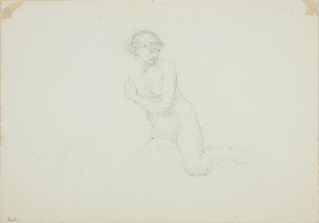 Sitzender weiblicher Akt von Sir Edward Burne Jones