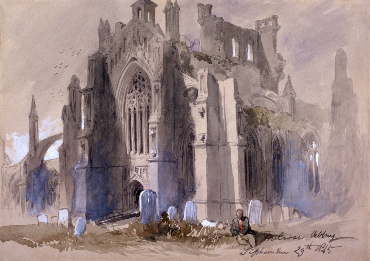Melrose Abbey, 1845 von Sir John Gilbert